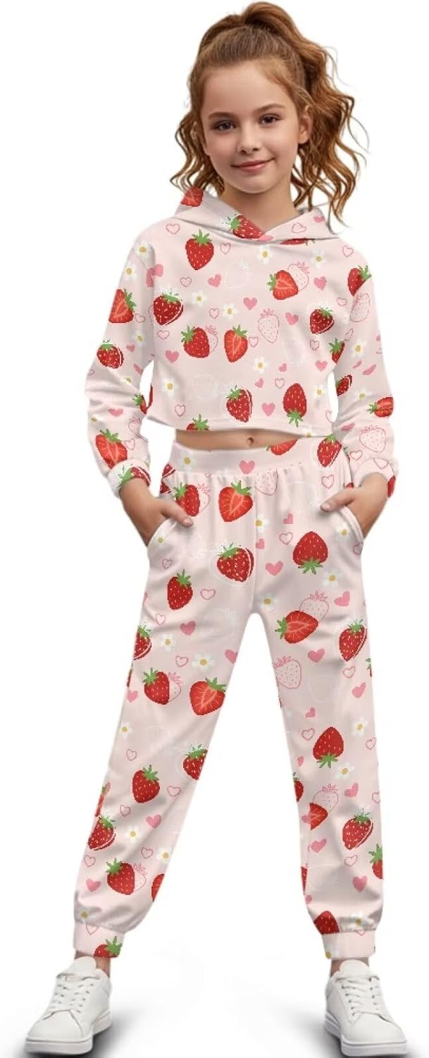 Rnyleeg Kids Long Sleeve Clothes Set Comfy Soft Sweatshirt 2 Piece Spring Fall Outfits Pullover Tops Winter Preppy Clothes