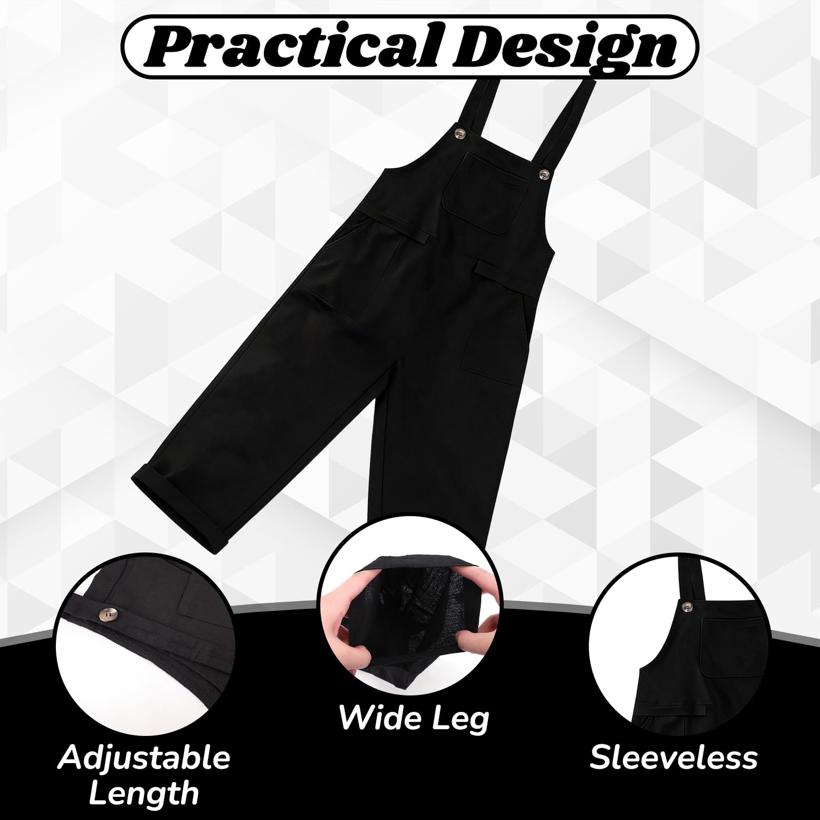 Salopette da donna, stile UK, salopette da donna, ampia, regolabile, casual, con tasche, cinghie regolabili