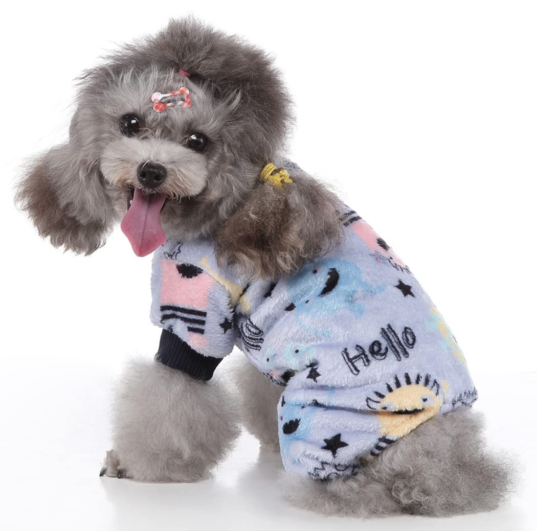 XIAOYU Halloween Dog Pajamas Soft Warm Pet Clothes Cat Apparel Dog Jumpsuit for Small Dogs Cats Pets Monster, M - Image 4