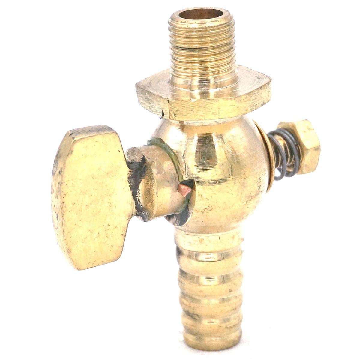 HOMEXO Messing-Ablasshahn Mit BSP-Außengewinde 1/4" Auf 10 Mm Schlauchtülle – Absperrventil Für Kraftstoff, Gas, Öl & Luft