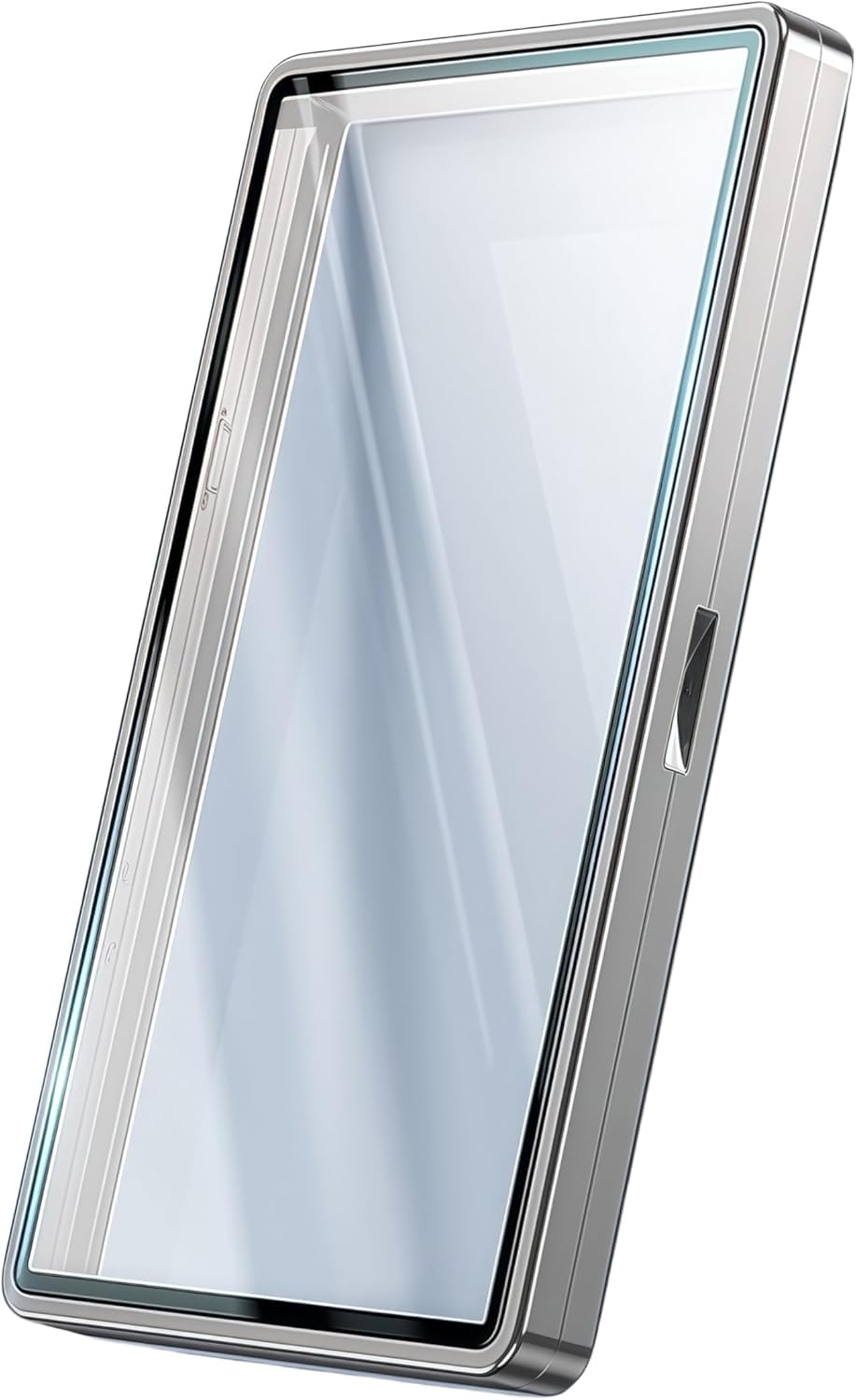 Metal UV Protection Cover Plate for BGS Graded Cards - Durable Aluminium Oxide Glass, Multipoint Magnetic Closure, Stackable Metal Frame Silver