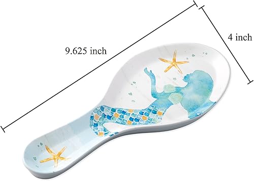 Miniatura 2 de UP ware - Soporte para cuchara de melamina de sirena, soporte para cuchara de cocina para estufa, encimera de cocina y mesa de comedor, 9.625