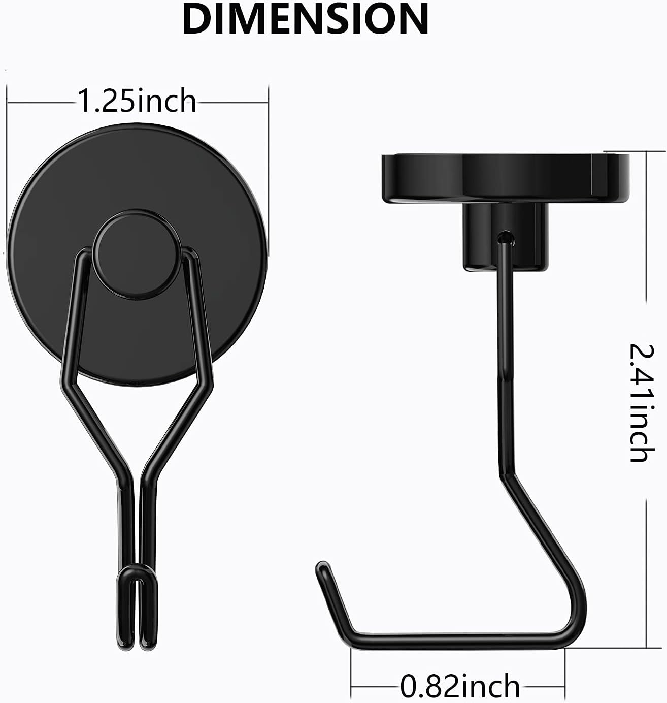Tohoer Magnetic Hooks, 100LBS Neodymium Magnets Hook Heavy Duty with Rust Proof for Fridge, Refrigerator, Oven, Grill, BBQ, Key, Tools Holder, Kitchen, Outdoor, Hanging Wreaths, Utensil Hangers