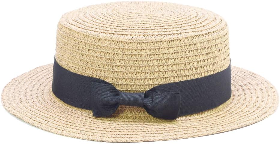 Straw Hats Kids Boys Girls Skimmer Hat Sun Beach Panama Hat
