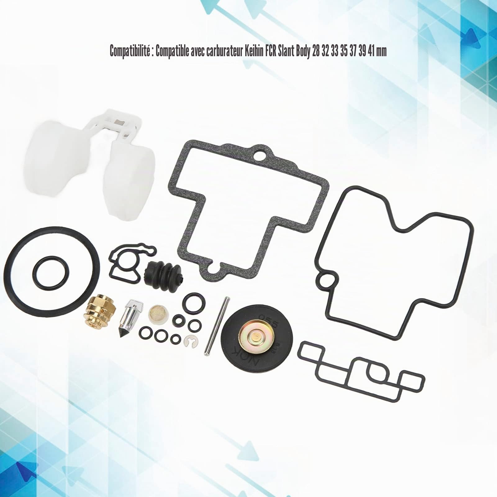 Kit de Réparation de Carburateur pour Keihin FCR Slant Body 28-41mm Carb