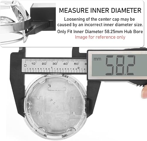Miniatura 3 de Juego de 4 tapas centrales de rueda de 2.52 pulgadas (2.520 in)/2.244 in (2.2 pulgadas), base plateada para llantas #C-243 Mk5