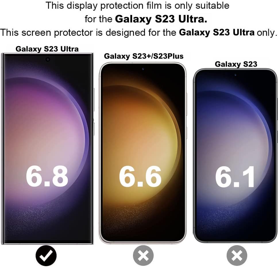 [2+2 Pack] Galaxy S23 Ultra Screen Protector Include 2 Pack Tempered Glass Screen Protector +2 Pack Tempered Glass Camera Lens Protector,9H Hardness,3D Curved,Bubble Free for Galaxy S23 Ultra 5G