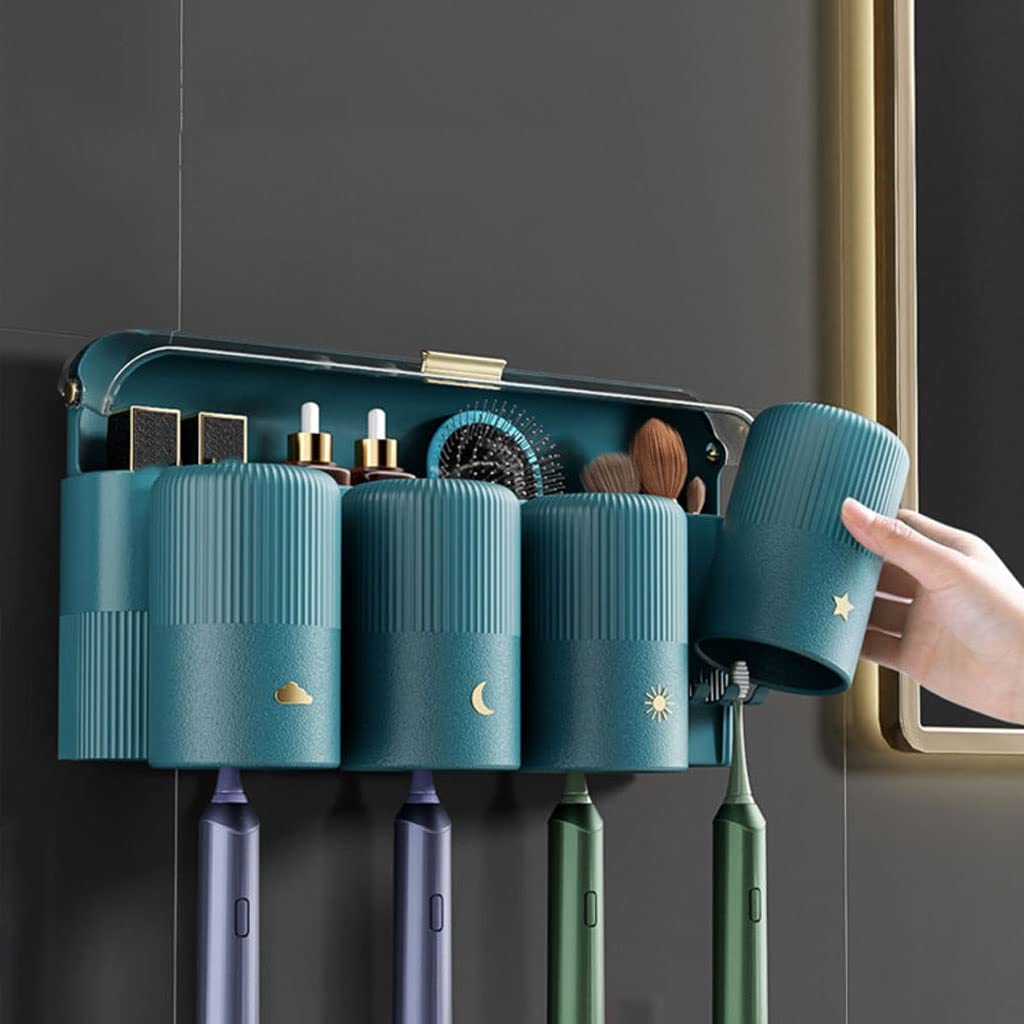 Estante de Almacenamiento para cepillos de Dientes, Soporte para cepillos de Dientes montado en la Pared, Estante para Almacenamiento de cepillos de Dientes, Soporte para Pasta de Dientes para (A)