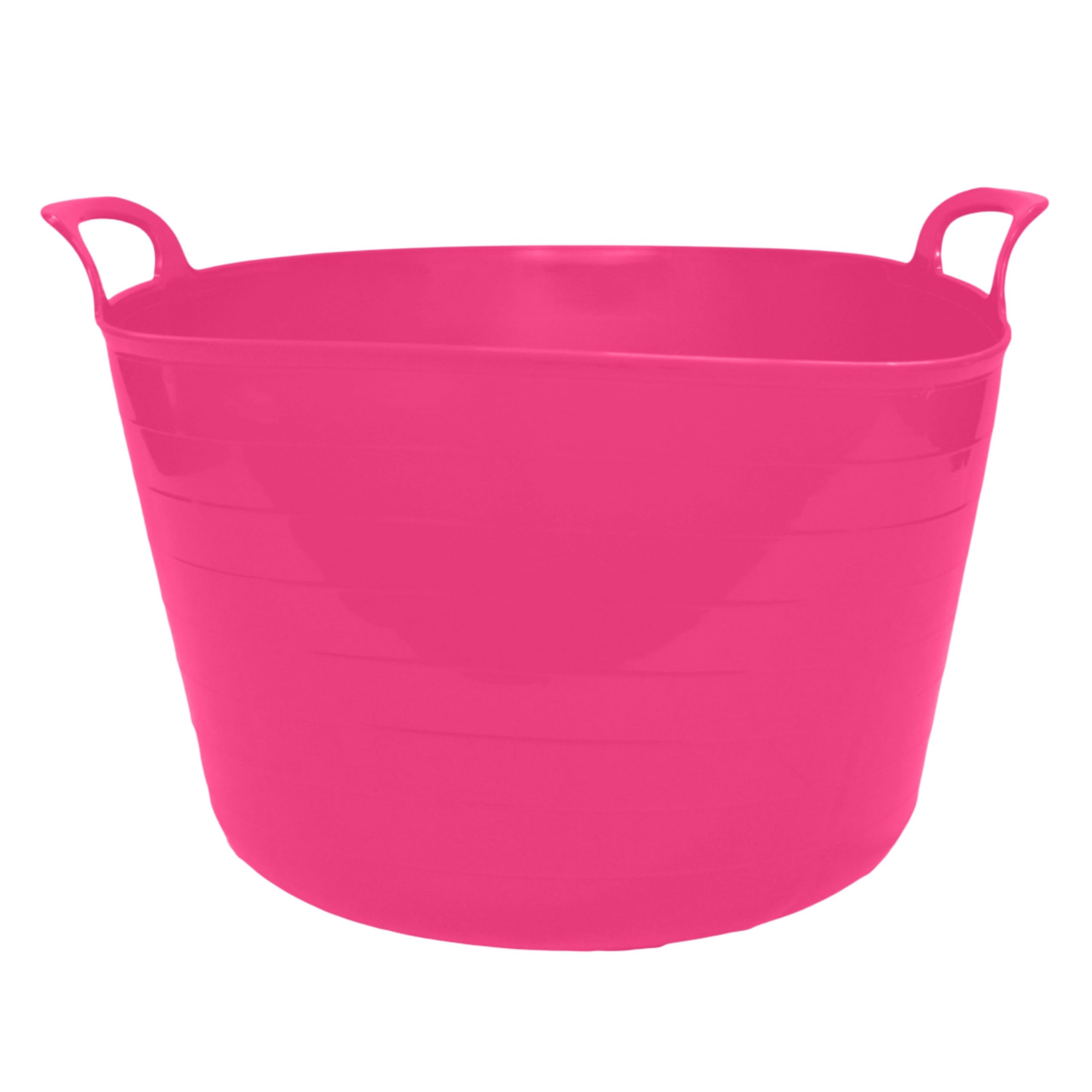 Neat. Pink 75L Flexi Tubs - Versatile Large Garden Tubs With Handles, Handy Builders Heavy Duty, Bath & Flexi Bucket, Durable Bucket For Home & Garden ( - Pack Of 4)