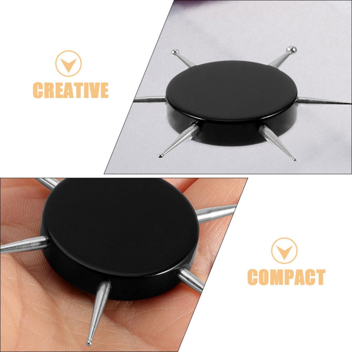 2pcs Nail Art Dotting Tools for Nails with 6 Sizes Acrylic and Stainless Steel Tips Black Manicure Pen for Craft Projects