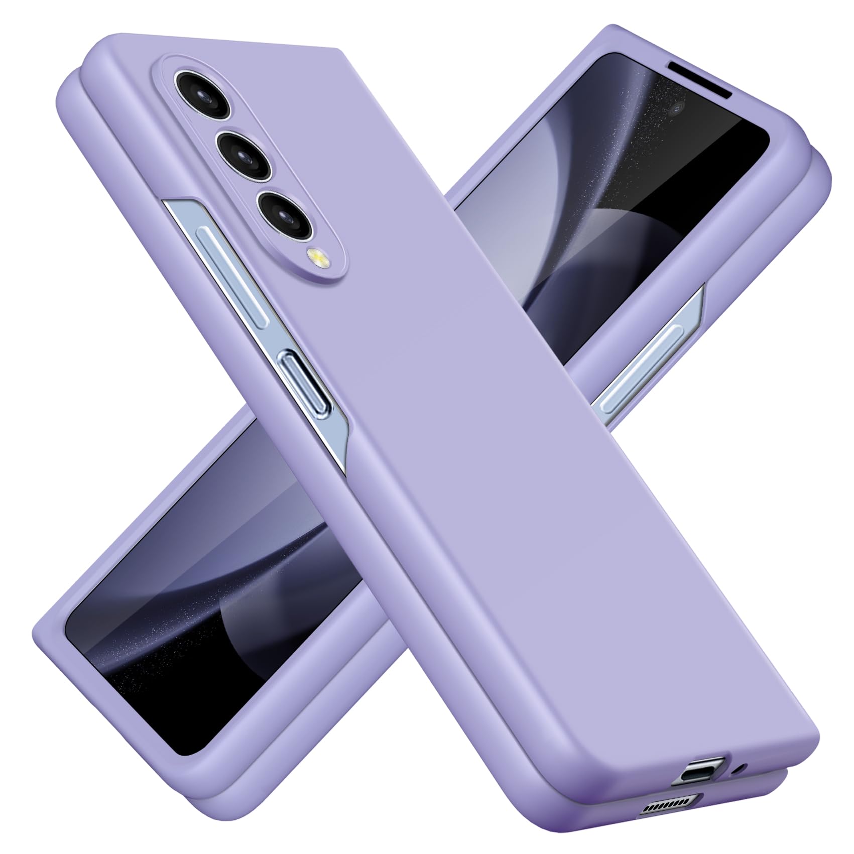 JUNAUTTB for Samsung Galaxy Z Fold 3 Case Ultra Thin Matte PC Hard Protective Cover,Simple Durable Slim Fit Phone Case 7.6inch Purple JUS05-40