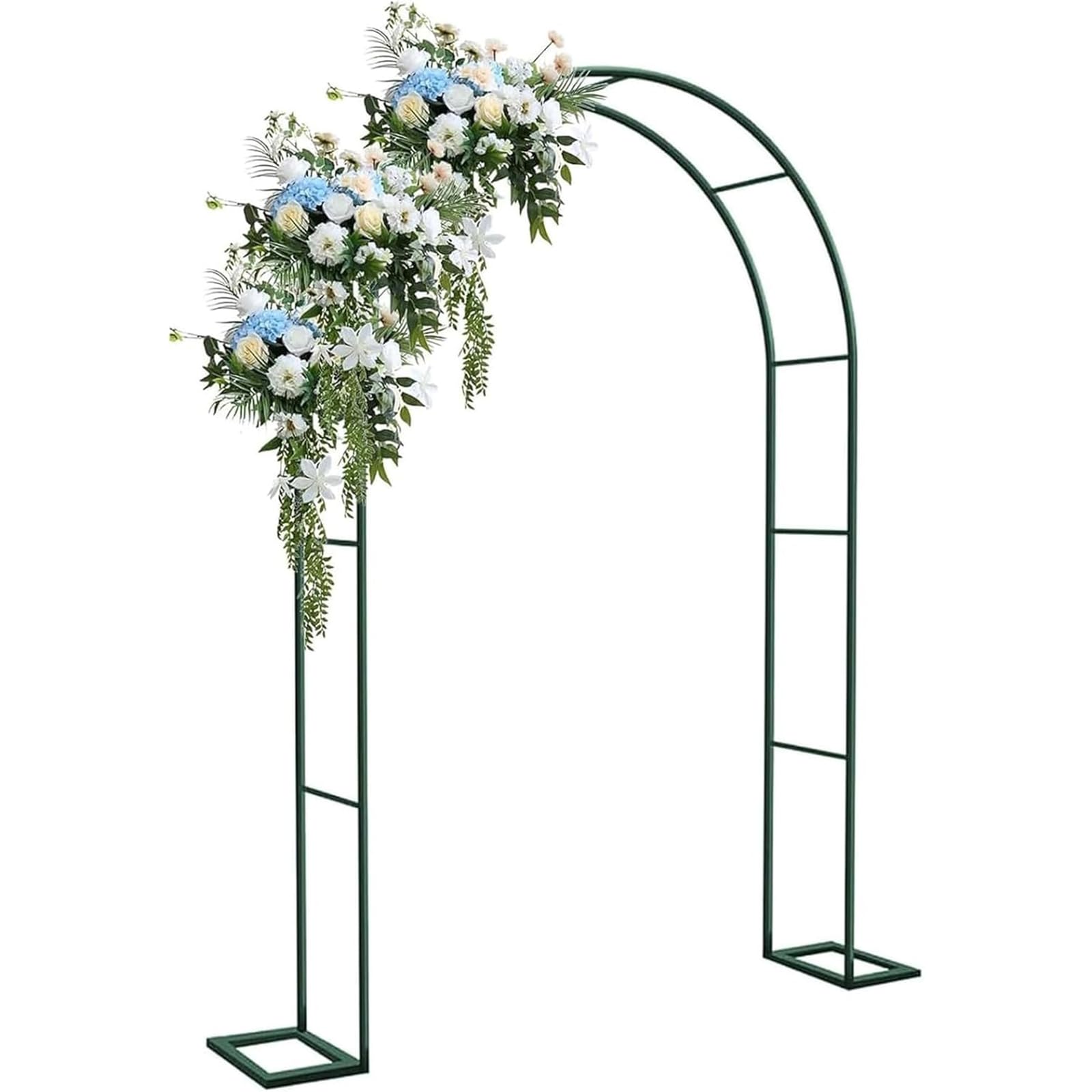 Traliccio ad arco da giardino in metallo resistente, per piante rampicanti, 200 x 230 cm, arco verde per esterni, per cortile, patio, cortile e decorazione per matrimoni, design tubolare resistente