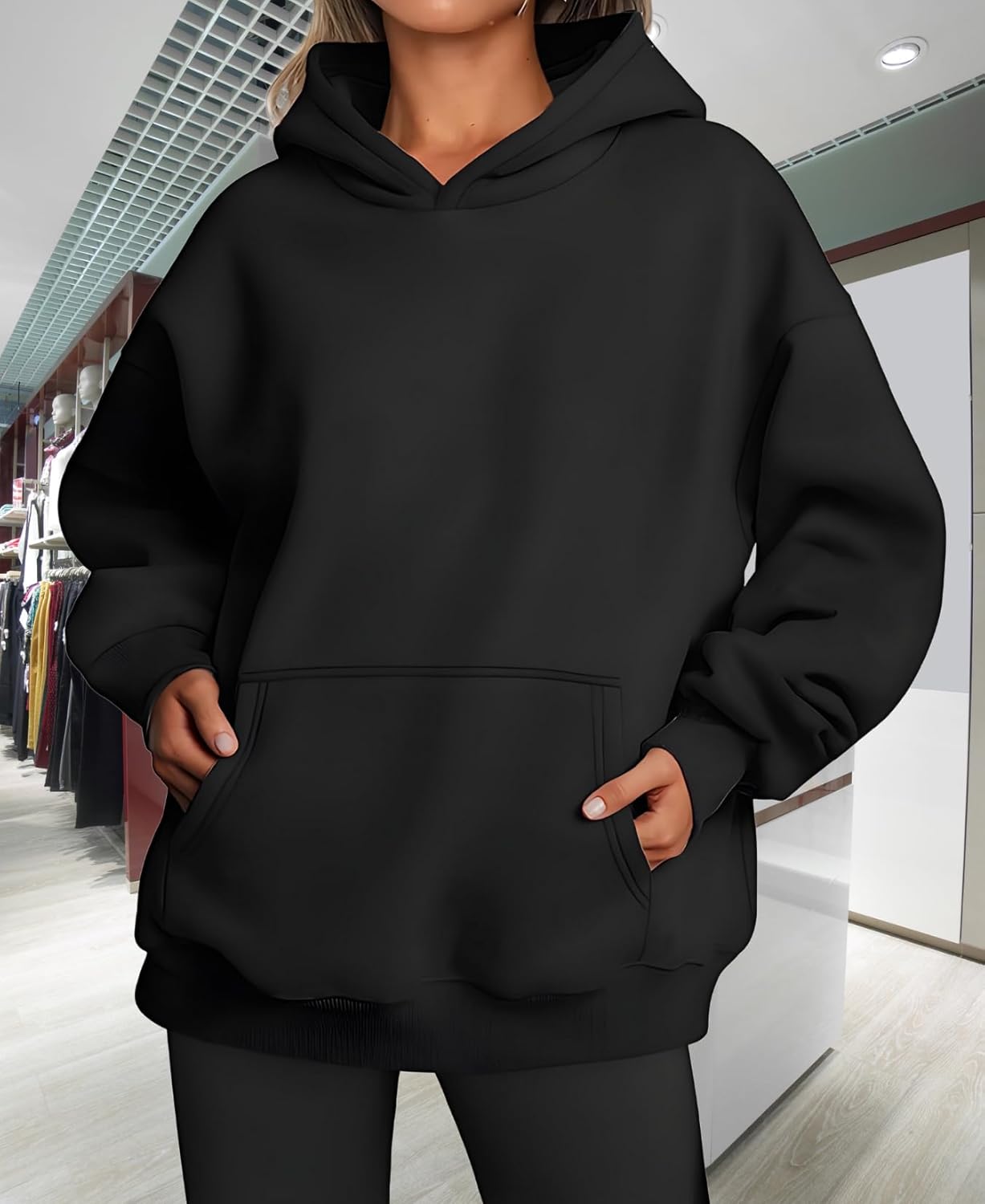 Women's Oversized Hoodie Fleece Sweatshirt Fall Winter Soft Pullover Casual Fashion Sweatshirt for Women - Image 4