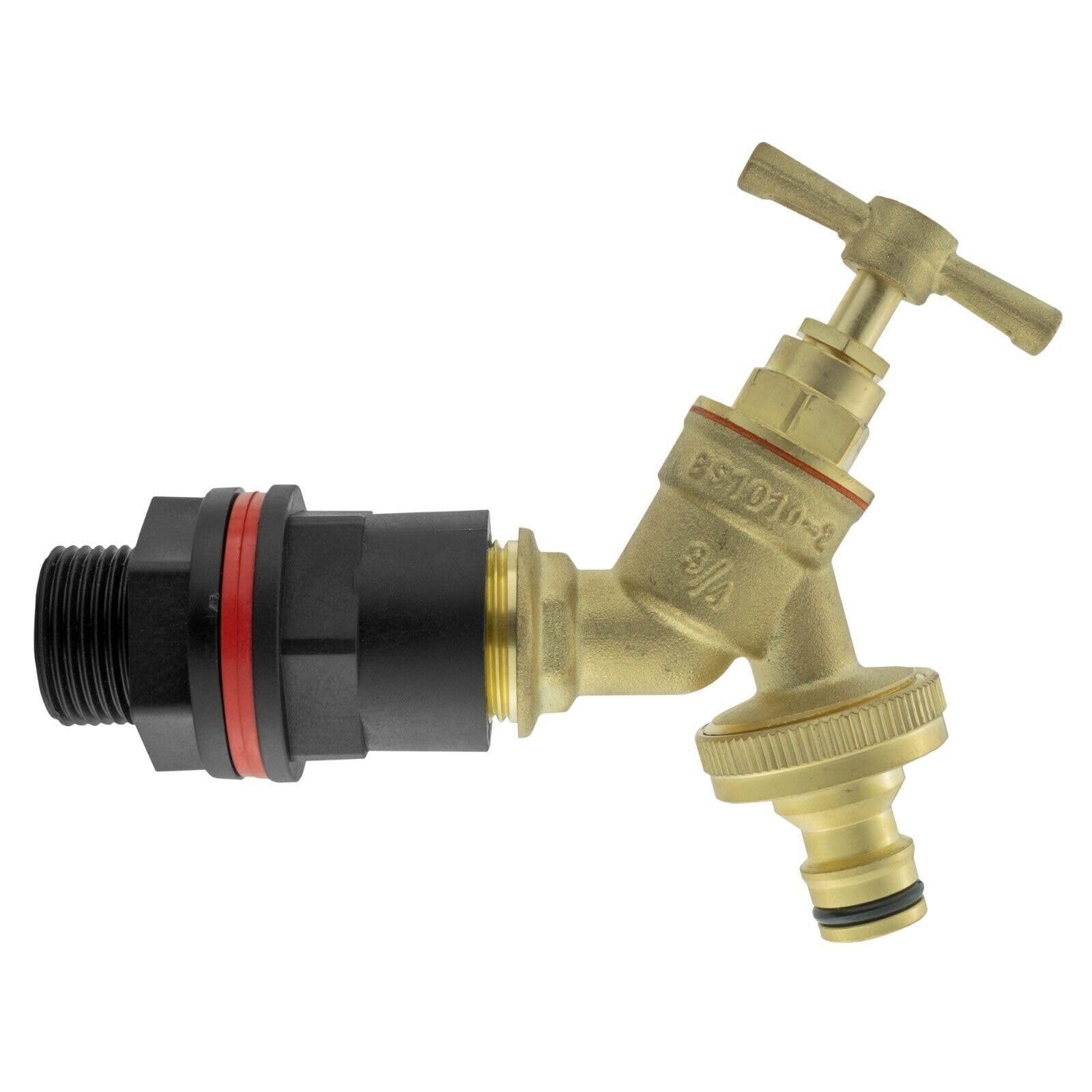 Water Butt Replacement Tap Solid Metal Lever UK Bib Outlet Barb Quick Hosepipes 1/2" & 3/4 (Brass bib (Quick Connector), 1/2")