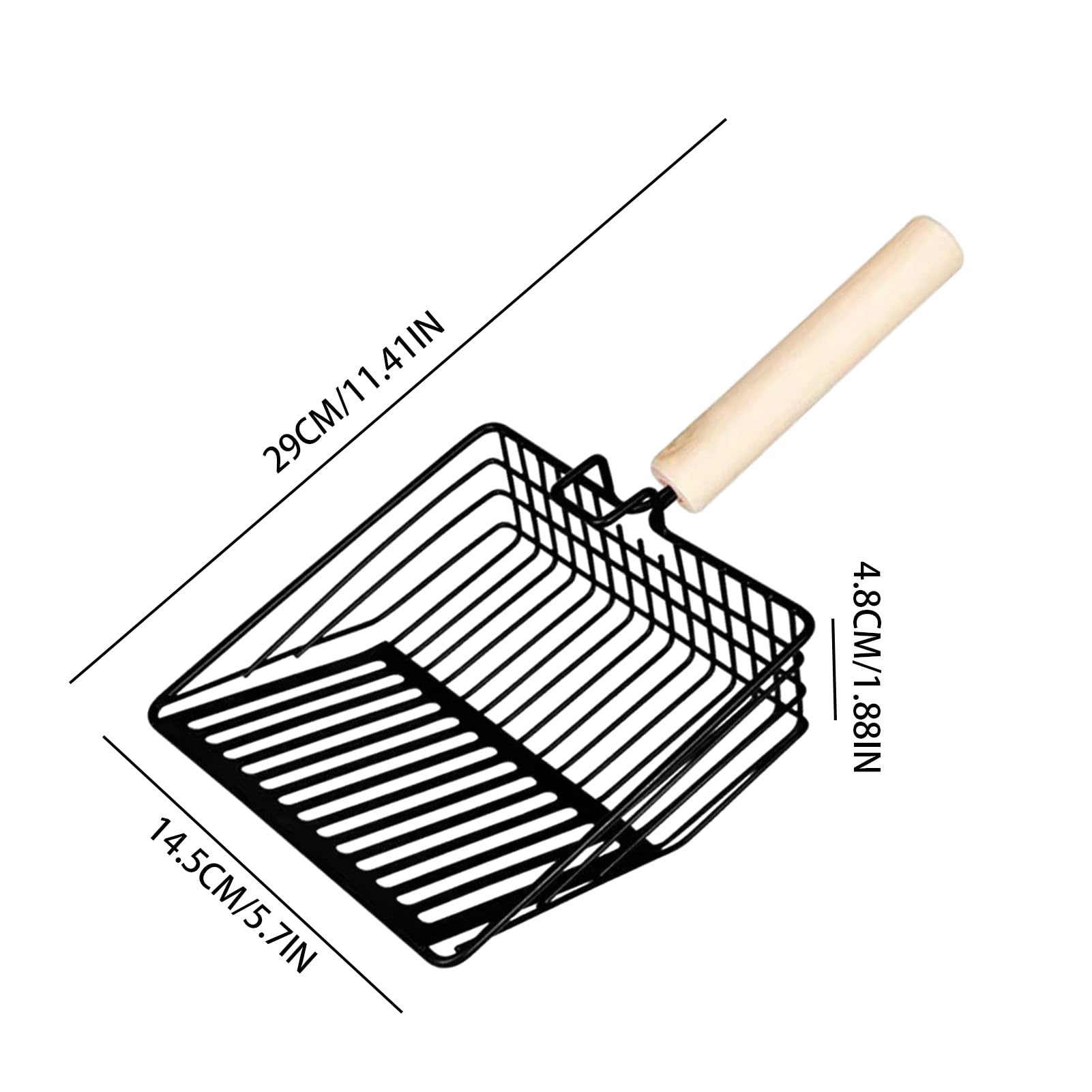 Pala para Arena de Gato, Pala de Arena for Gatos Metal con Mango Largo, ergonómica, Antideslizante, for Caja