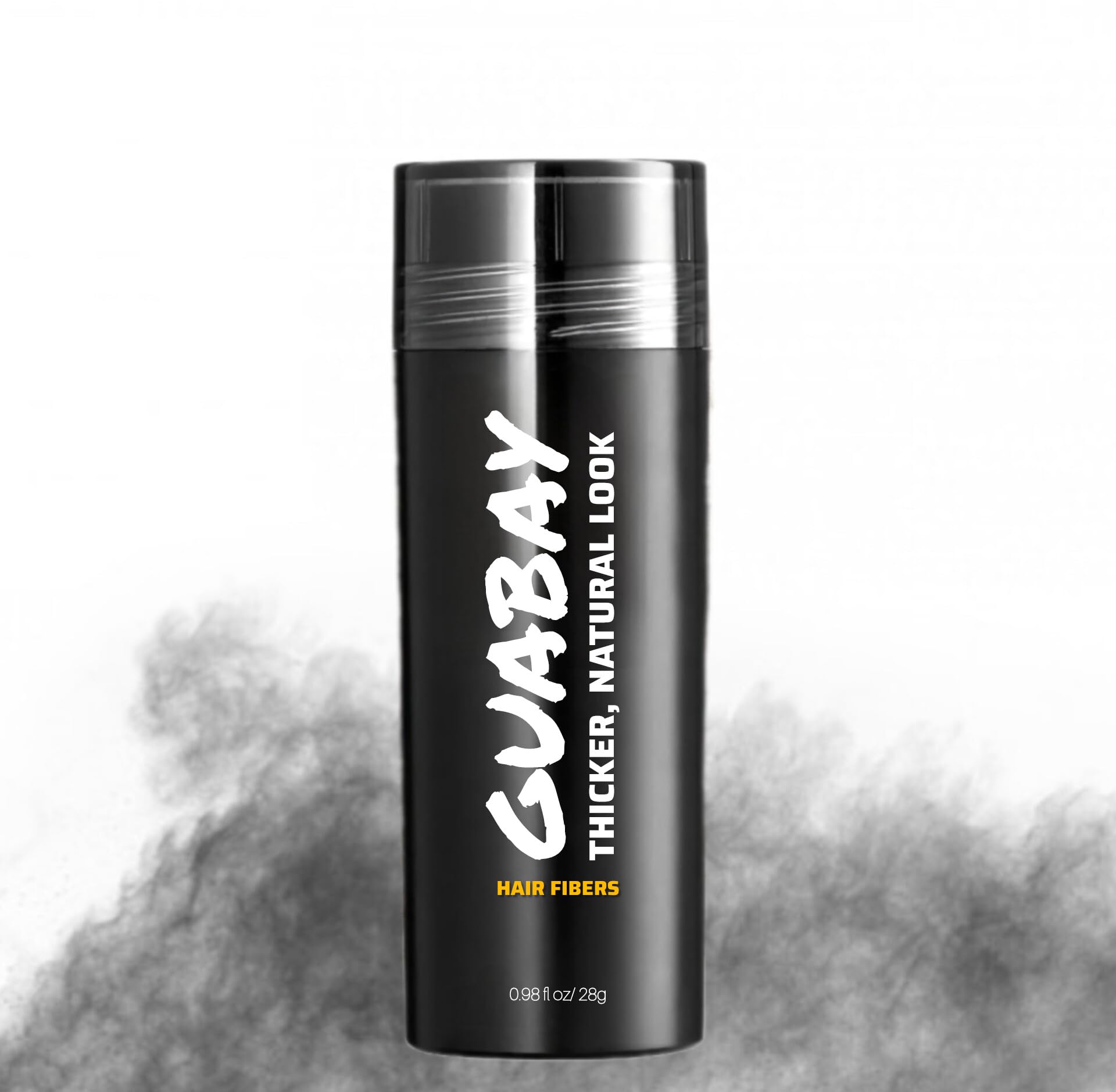 GUABAY Hair Fibers (28g) – Instantly Covers Thinning Hair and Enhances Volume for a Fuller, Thicker Look – Suitable for Men & Women – Black