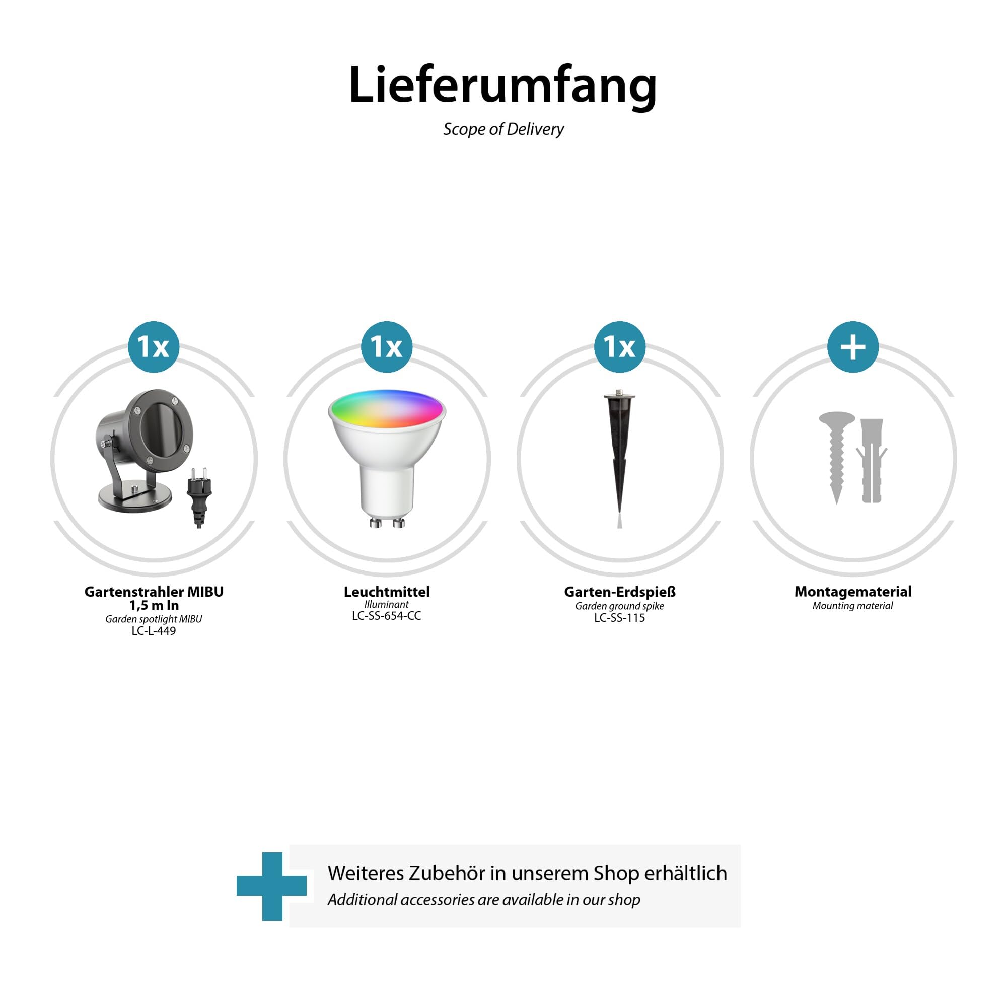 ledscom.de Reflektor ogrodowy LED MIBU antracyt z szpikulcem do montażu na zewnątrz, z lampą LED Smart Home RGBW GU10, 5,5 W, 473 lm