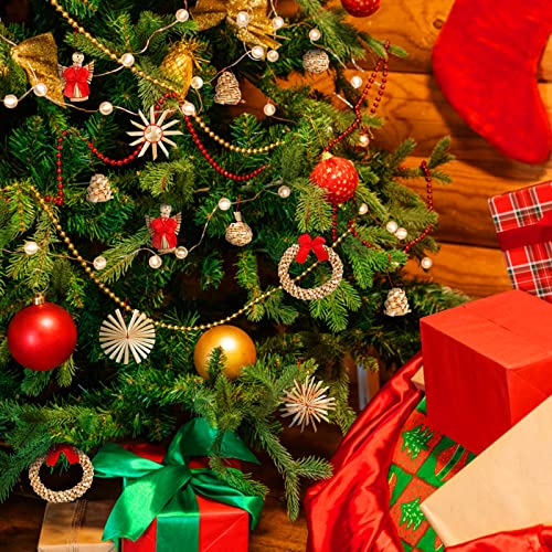 56 Piece Set Christmas Tree Decorations Straw Ornaments Including Angel Wreath For Home Party Decoration #TOP4