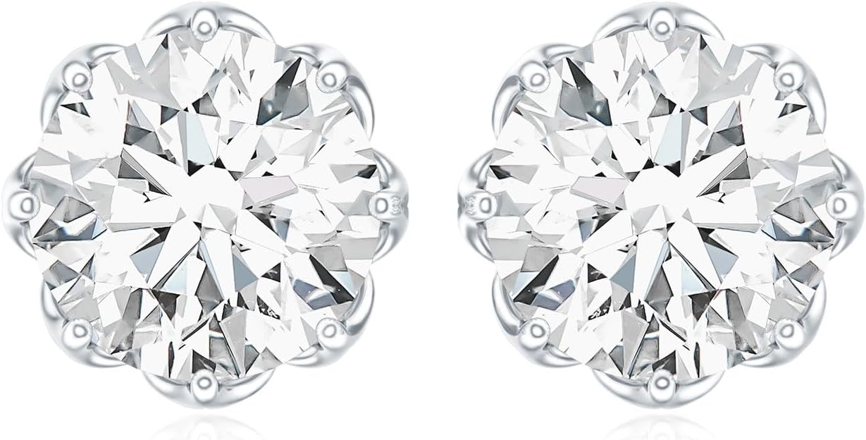 Certified 1.9 Carat Brilliant Cut Moissanite Stud Earrings in Silver, D-Vs1 Quality - Gift For Women Who Has Everything - Image 7