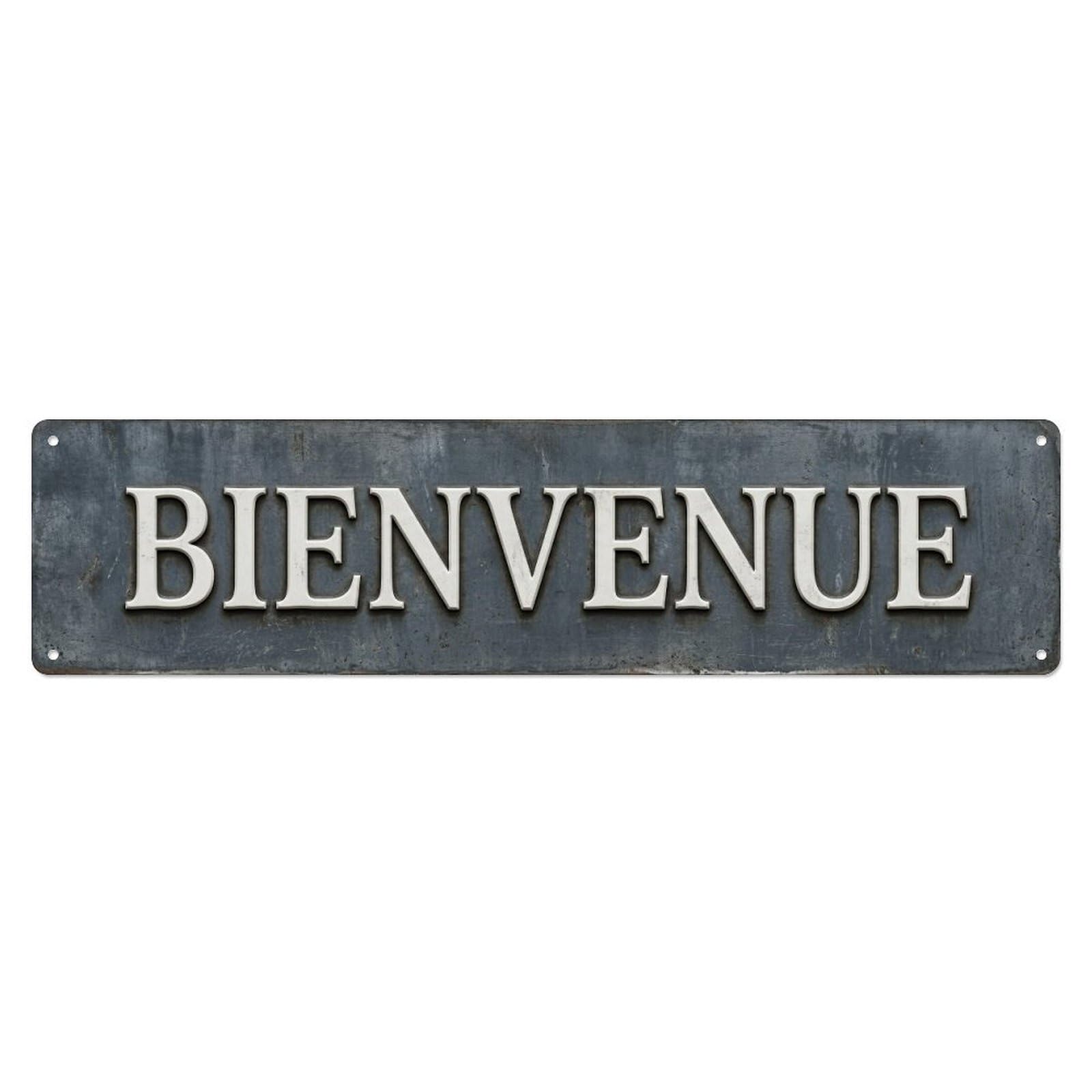 Vintage Slate Gray Metal Welcome Metal Tin Skinny Sign Plaque Wall Decor for Cafe, Club Bar, Office, Home Garden Metal Poster 4x16Inch