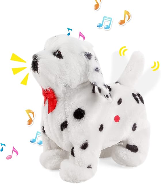 deAO Interactive Electronic Pet Dog Toy with Barking, Walking, Tail Wagging, Touch Recognition and Music Functions Great for Children