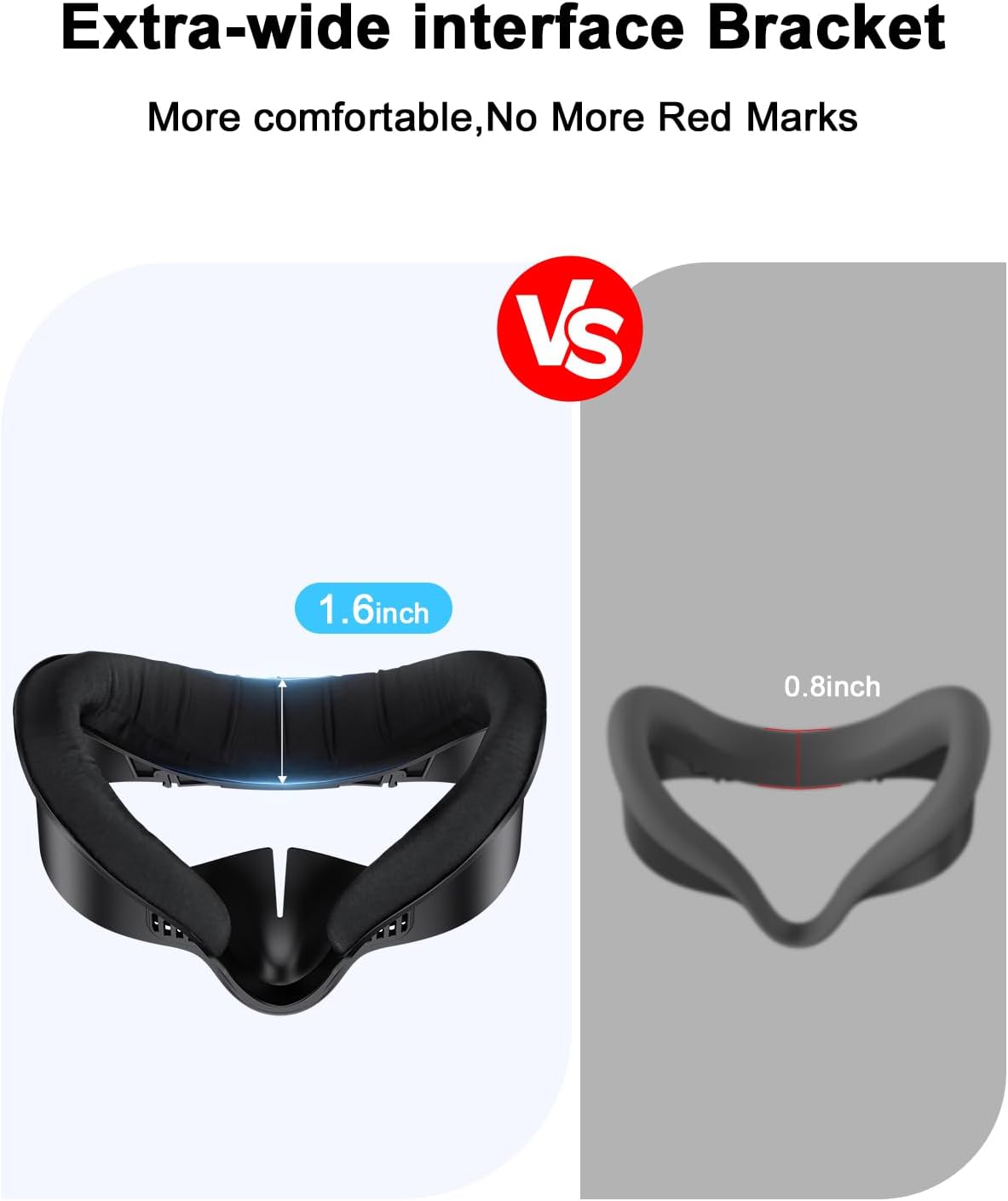 for Oculus Quest 3S Face Pad Cover - Widen Facial Interface with Detachable Nose Pad,Ice Silk Face Cushion Replacement for Meta Quest 3S Accessories,Air-Circulation Design,Not fit for Quest 3 - Image 6