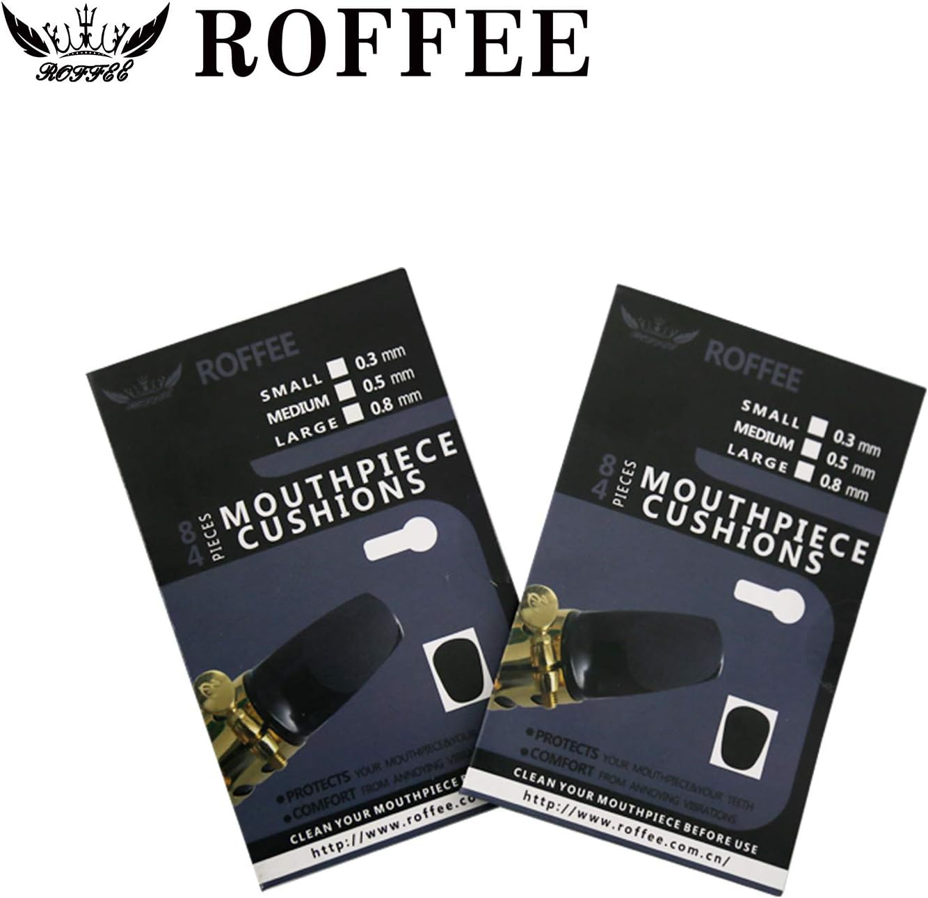 ROFFEE Alto/Tenor Saxophone Mouthpiece Cushions Patches Pads,2 Packs 0.5mm (8 PCS black&8 PCS White)… : Musical Instruments