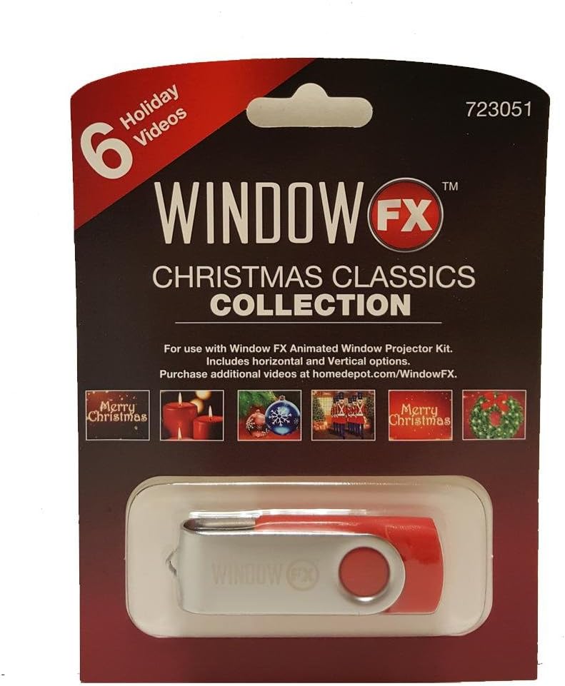 Holiday Projector Christmas Classics Expansion USB 6 Video Collection Family Friendly Traditional Images to Enhance Your Holiday Collection.