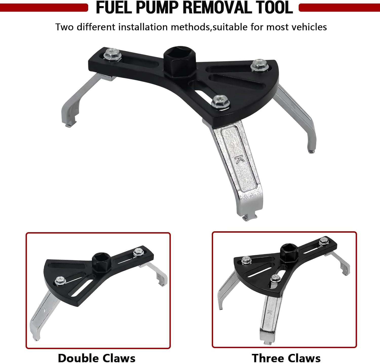 Universal Fuel Pump Removal Tool and Adjustable Lock Ring Spanner Wrench, 5.31" to 7.17" Automotive Fuel Tank Repair Kit for Car Fuel Pump Lock Ring Installation and Removal