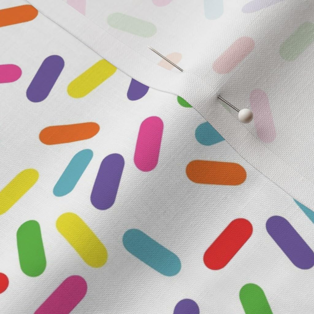 Spoonflower Fabric - Ice Cream Sprinkles Rainbow Birthday Party Decorating Bright Colorful Printed on Petal Signature Cotton Fabric Fat Quarter - Sewing Quilting Apparel Crafts Decor