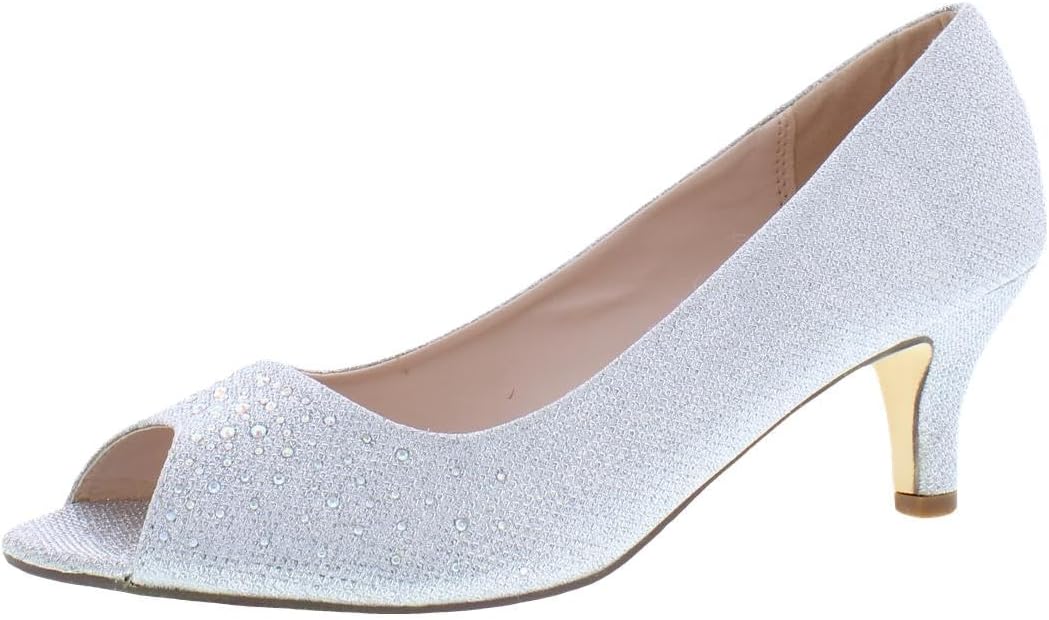 Bonnibel Wonda-2 Womens Peep Toe Low Heel Glitter Dress Pumps