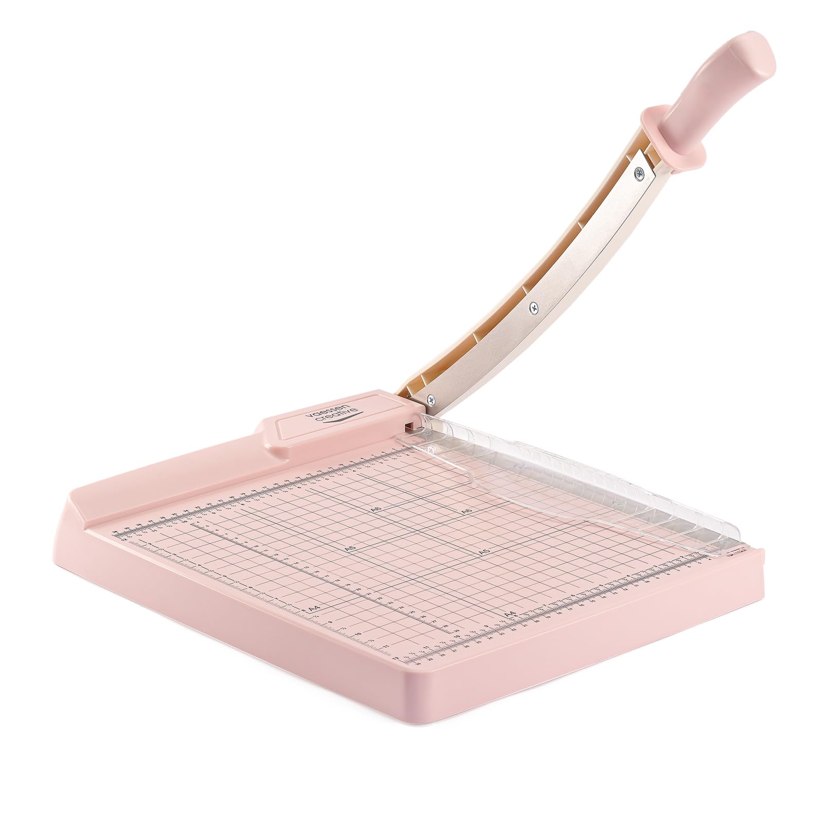 Vaessen Creative Massicot Guillotine 30 cm Rose - Coupe-Papier pour Scrapbooking Matériel, Papier Photo, Feuilles de Papier A4, A5 et A6, Création de Cartes et autres Loisirs Créatifs