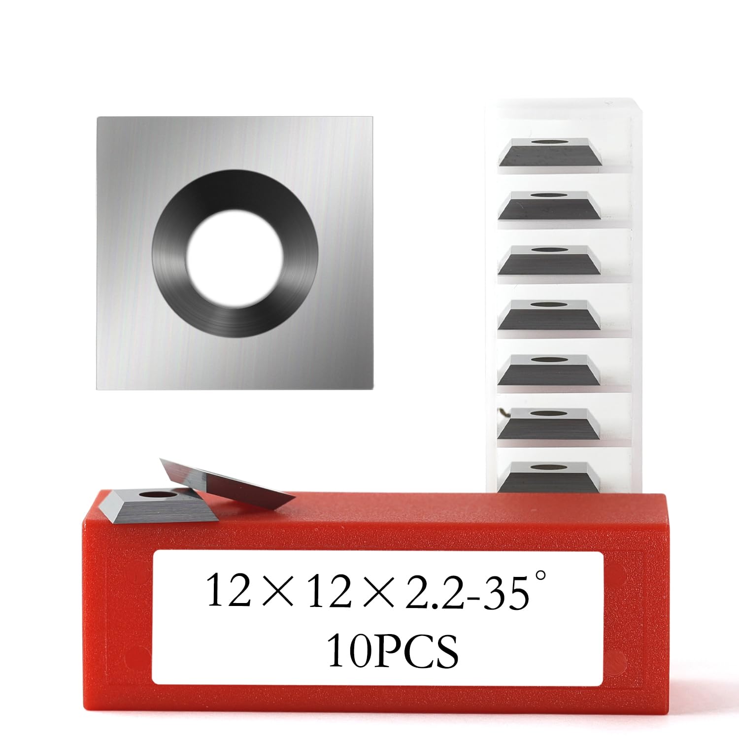 12mm kwadratowe płytki węglikowe frezy płytki indeksowane 4 krawędzie 12 x 12 x 2,2 mm do obróbki drewna spiralna głowica strugarki helikalnej frez do strugania drewna frez do przycinania DIY narzęd