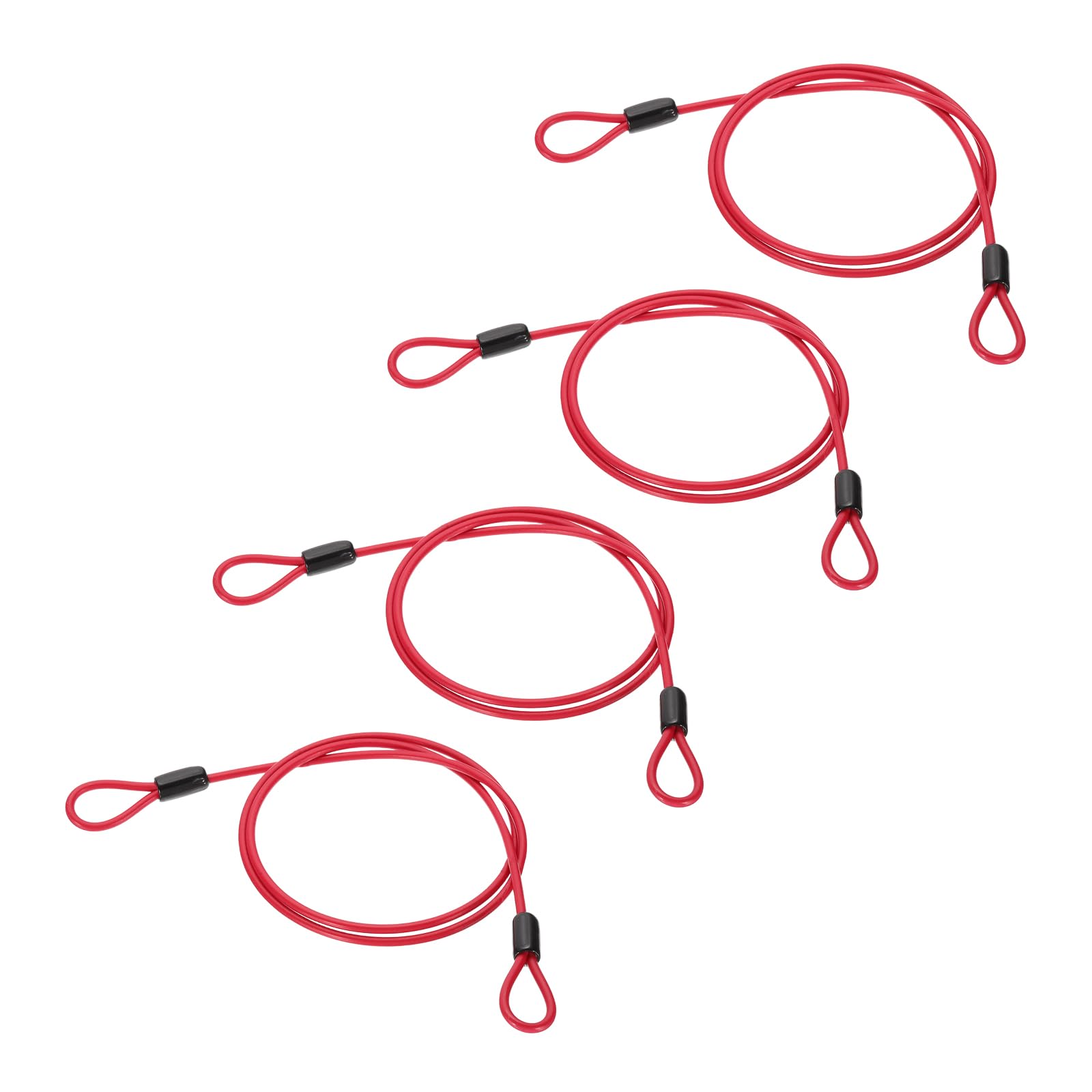 PATIKIL 5/32" Dia Vinyl Coated Stainless Steel Cable with Loops