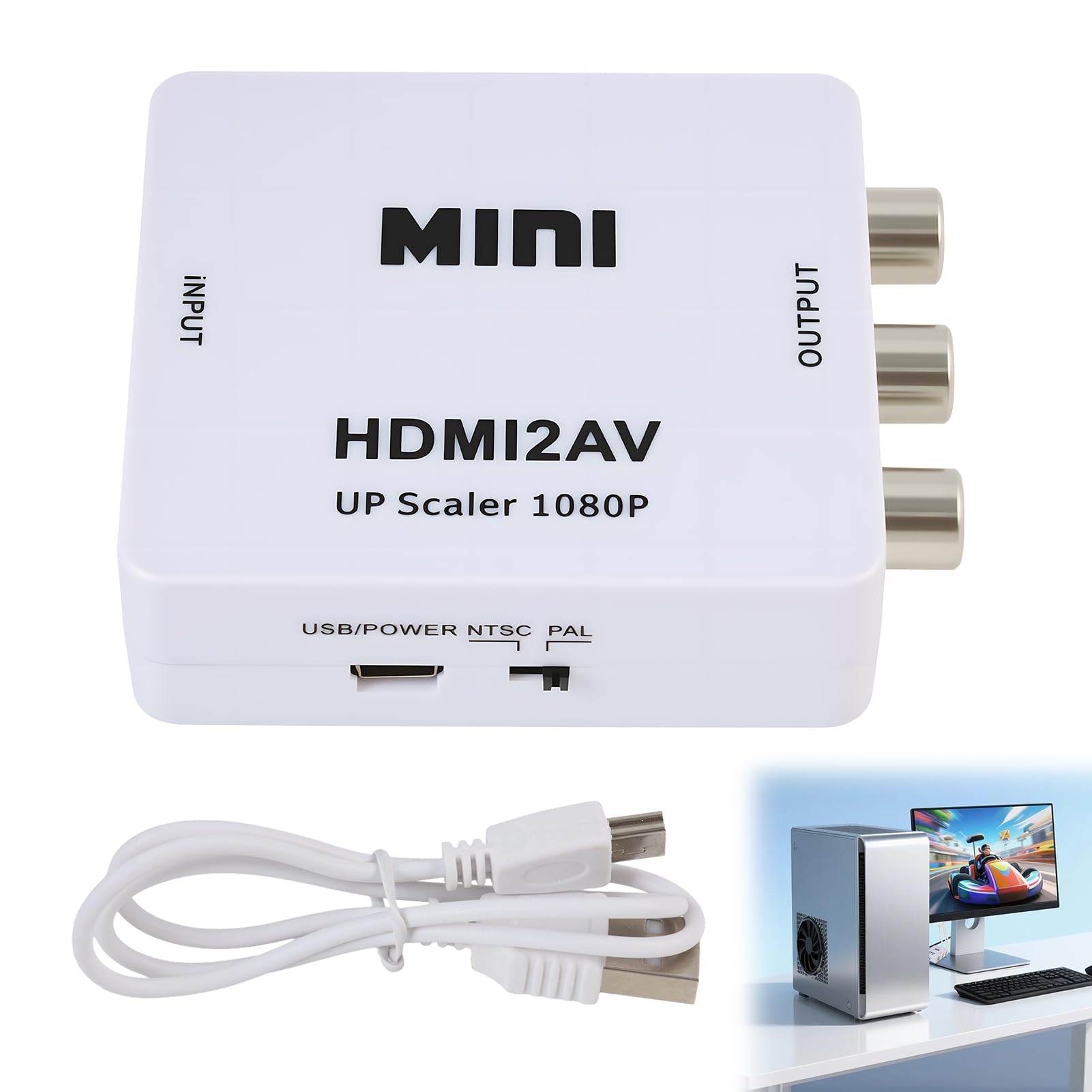 Adaptateur HDMI Vers RCA - Convertisseur HDMI Vers Composite