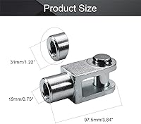 Vista 2 de Othmro 1 unids cilindro de aire varilla horquilla extremo 3.819 in longitud M20x1.5 rosca hembra conector Y