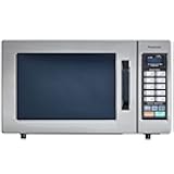 NE-1054F Compact Light-Duty Countertop Commercial Microwave Oven with 10 Programmable Memory and Touch Screen Control, 1000W of Cooking Power, 0.8 Cu. Ft, Stainless Steel