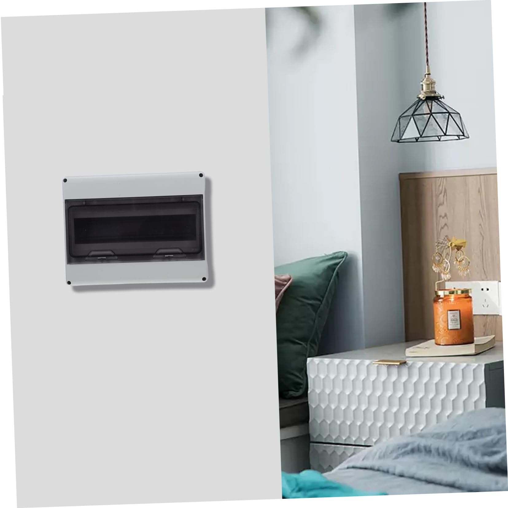 Caja Eléctrica De Distribución 12 Vías Ip65 Con Ventana Transparente, Riel Din 35 Mm Estándar, Caja De Protección Para Disyuntores, Para Carga Doméstica e Industrial, Montaje Superficial