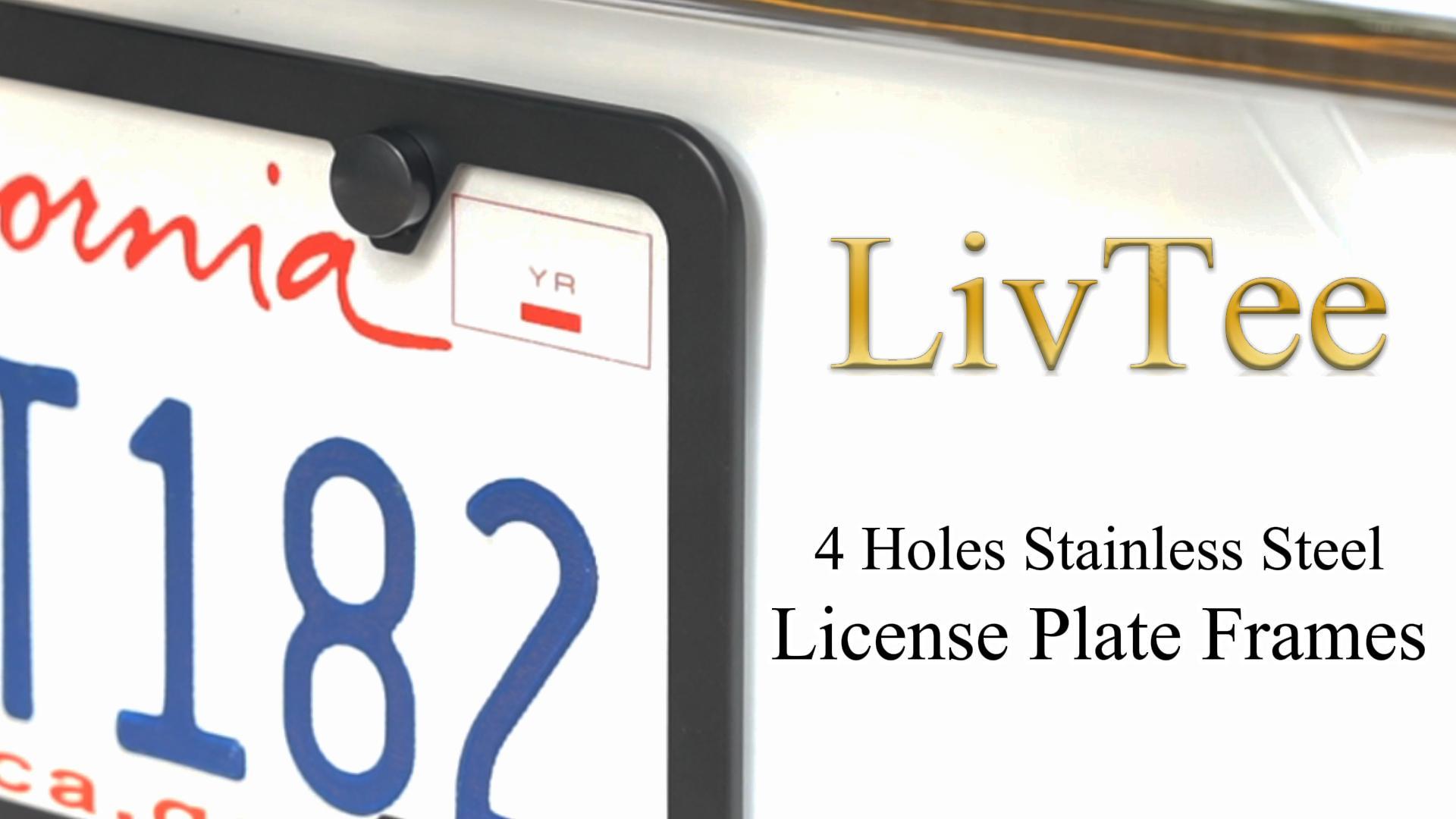 1PC Chrome Stainless Steel Metal License Plate Frame Tag Cover With Screw C Zy E - Foto 4
