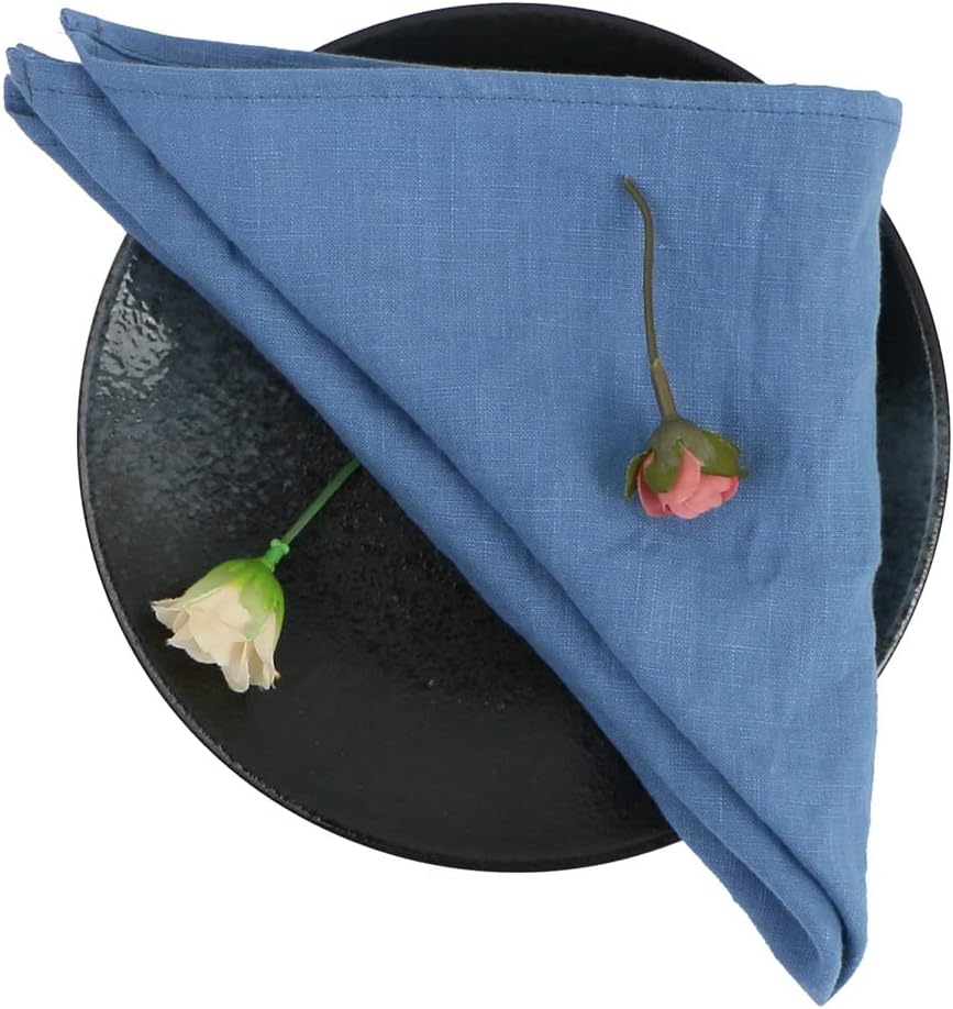 Pure Linen Cloth Napkins Set of 4 Linen Fabric 40x40cm Washable Soft for Dinner Weddings Christmas Part