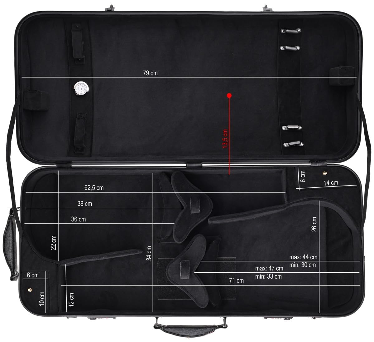 Double Étui pour Violon 4/4, Alto 36-43 Hybrid Fiberglass Special Argent M-case