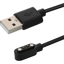 kwmobile USB Cable Charger Compatible with CMF Watch Pro 2 / Watch 3 Pro Cable - Charging Chord for Smart Watch - Black
