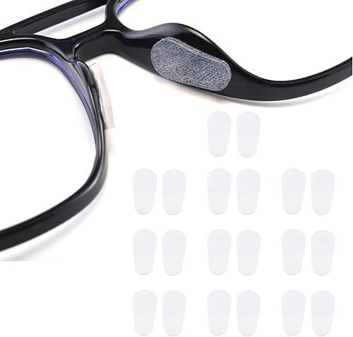 Almohadillas adhesivas para la nariz, 10 pares de almohadillas de silicona antideslizantes para lentes de sol, transparentes, 0.039 pulgadas