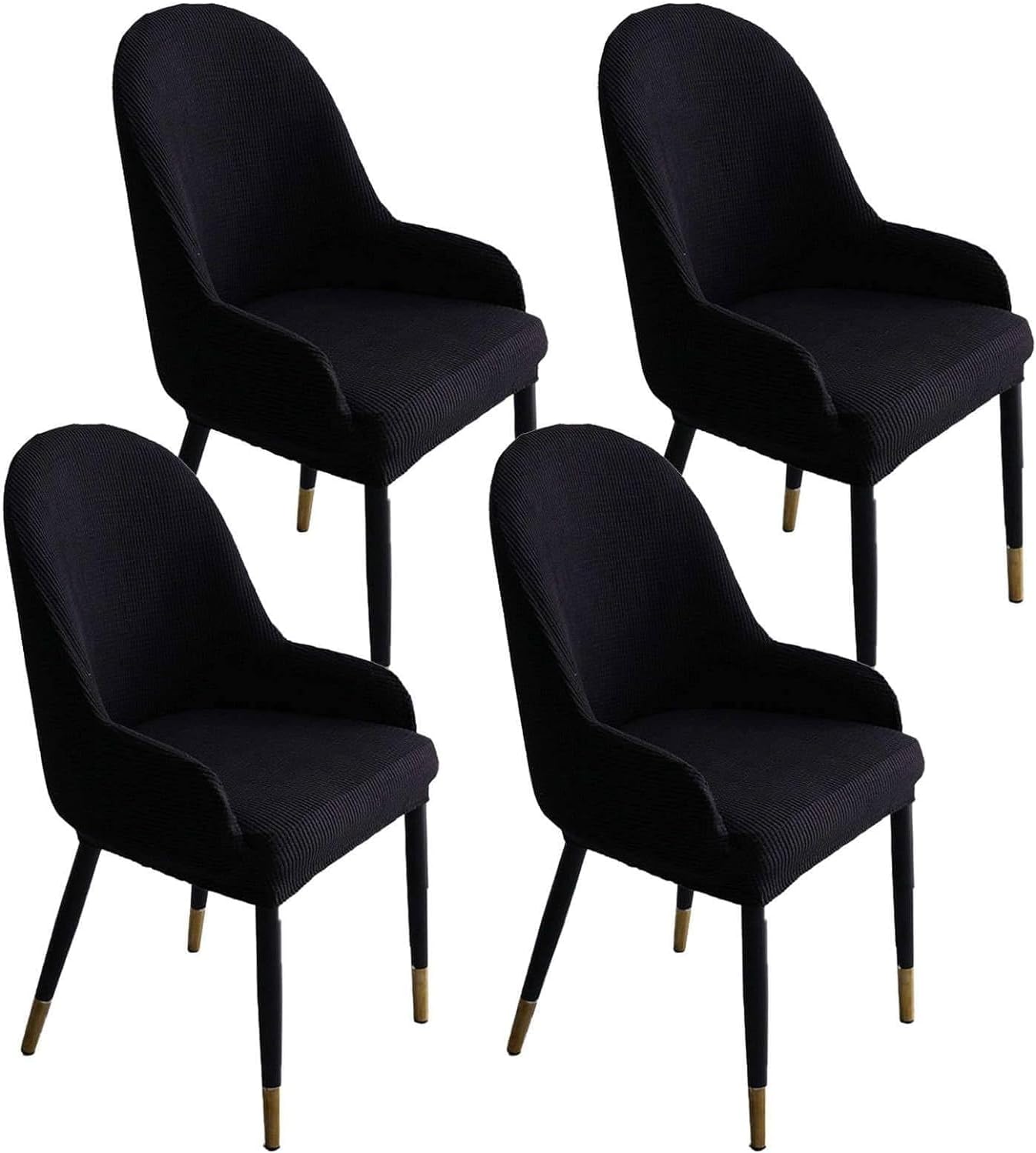 Curved Back Chair Covers Set Stretch Dining Room Chair Covers Curved Back Soft Removable Washable Accent Chair Slipcover for Dining Room (Navy,4 Pieces)