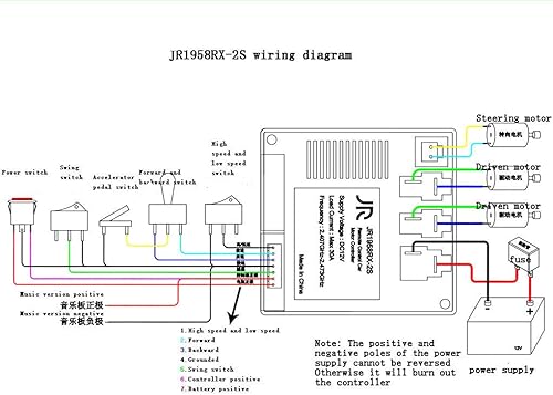 Miniatura 4 de JR1958RX-2S Niños Powered Ride on Car 2.4G Bluetooth Control remoto y receptor Kit controlador caja de control Accesorios para niños eléctrico Ride