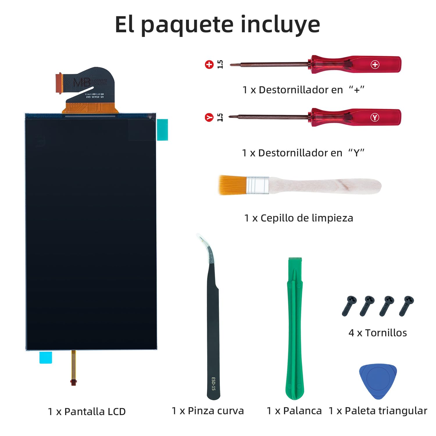 Wigearss Reemplazo de Pantalla LCD y Herramientas de Reparación para Nintendo Switch Lite