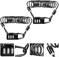 Vista 9 de VANZACK Cerradura de cable de bicicleta, cerradura de combinación de 3 dígitos, cerradura de combinación segura y reiniciable, bloqueo ligero
