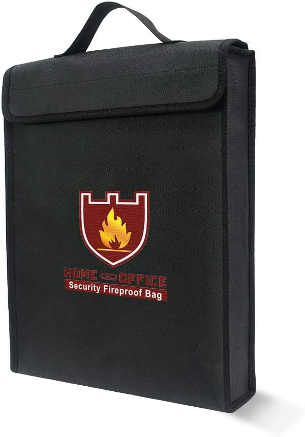 SKEIDO Fireproof Document Organizer Bag - Waterproof Legal Size File Holder for Passports, Certificates, Laptops & Valuables | Professional Portfolio Case (38x30.5x6.5cm, Black)