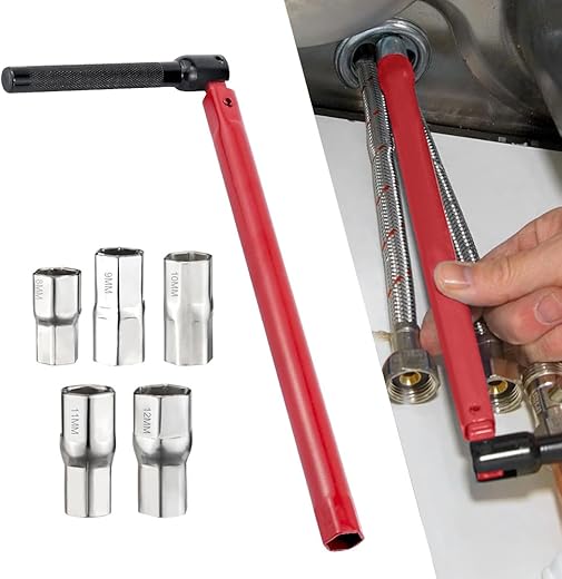 Faucet for Sink Faucets, Wrench Nut Tap, Tap Installation Tool 8-12mm, Plumbing Tools, for Installation and Repair of Downpipes, Sinks and Taps