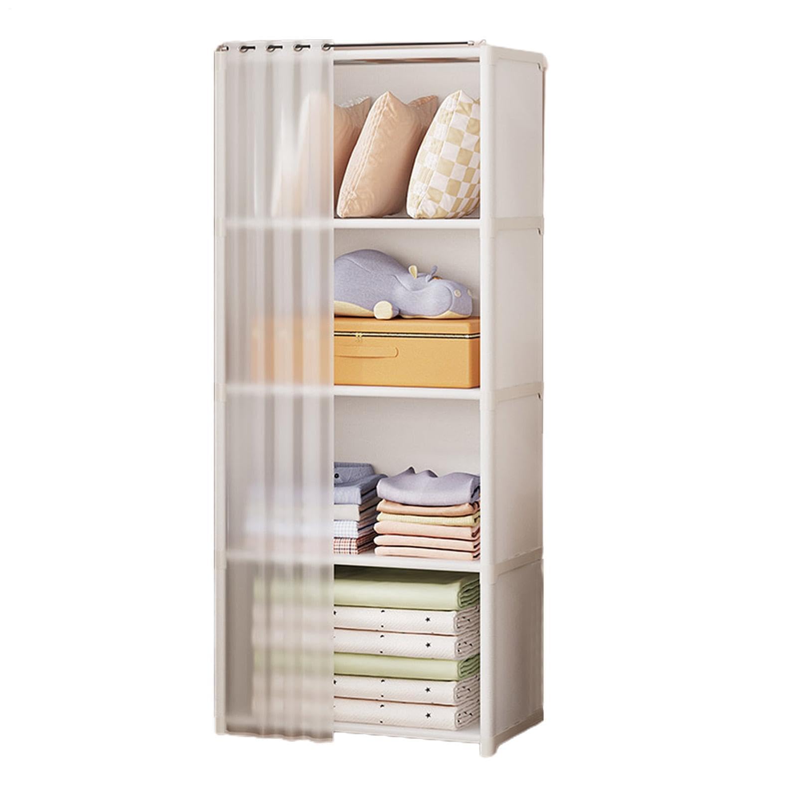 Armario a prueba de polvo - Estante de almacenamiento modular simple | (pequeño) | Organizador de ropa de dormitorio, armario de tela portátil, perchero para ahorrar espacio con cubierta para